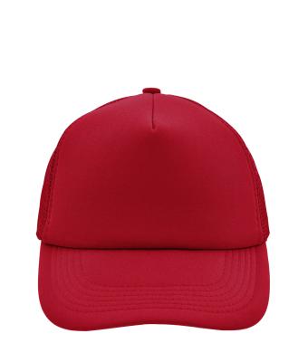 Unisex 5 Panel Polyester Mesh Cap Red 7622