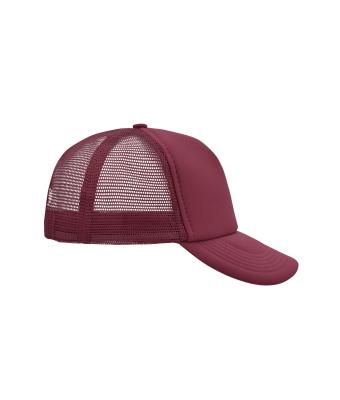 Unisex 5 Panel Polyester Mesh Cap Burgundy 7622