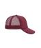 Unisex 5 Panel Polyester Mesh Cap Burgundy 7622