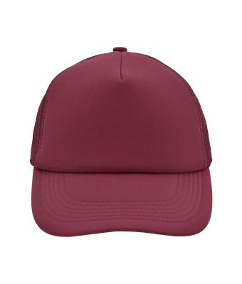 Unisex 5 Panel Polyester Mesh Cap Burgundy 7622