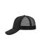 Unisex 5 Panel Polyester Mesh Cap Black 7622