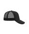 Unisex 5 Panel Polyester Mesh Cap Black 7622