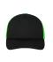 Unisex 5 Panel Polyester Mesh Cap Black/neon-green 7622