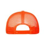 Unisex 5 Panel Polyester Mesh Cap Black/neon-orange 7622