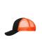 Unisex 5 Panel Polyester Mesh Cap Black/neon-orange 7622