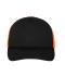 Unisex 5 Panel Polyester Mesh Cap Black/neon-orange 7622