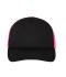 Unisex 5 Panel Polyester Mesh Cap Black/neon-pink 7622