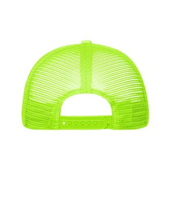 Unisex 5 Panel Polyester Mesh Cap Black/neon-yellow 7622
