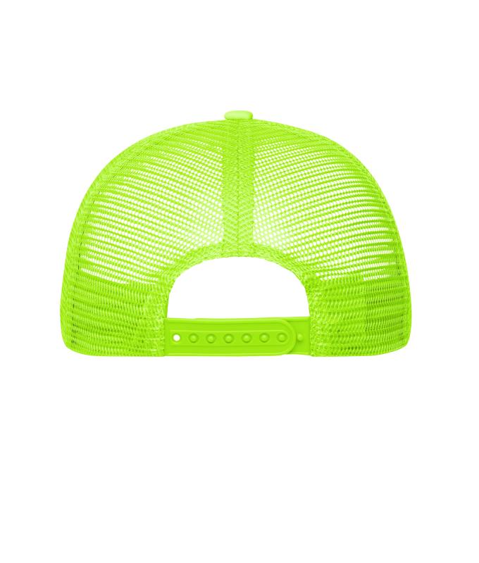 Unisex 5 Panel Polyester Mesh Cap Black/neon-yellow 7622