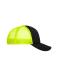 Unisex 5 Panel Polyester Mesh Cap Black/neon-yellow 7622