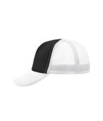 Unisex 5 Panel Polyester Mesh Cap Black/white 7622