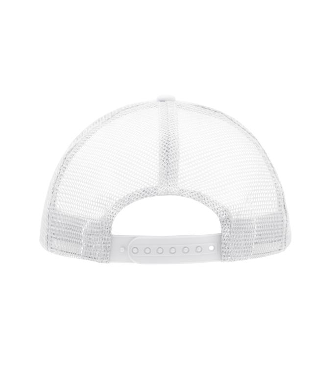 Unisex 5 Panel Polyester Mesh Cap Black/white 7622
