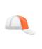 Unisex 5 Panel Polyester Mesh Cap Orange/white 7622