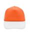 Unisex 5 Panel Polyester Mesh Cap Orange/white 7622