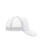 Unisex 5 Panel Polyester Mesh Cap White 7622