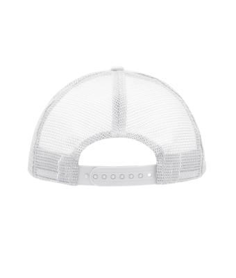 Unisex 5 Panel Polyester Mesh Cap White 7622