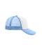 Unisex 5 Panel Polyester Mesh Cap White/light-blue 7622