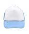 Unisex 5 Panel Polyester Mesh Cap White/light-blue 7622