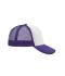 Unisex 5 Panel Polyester Mesh Cap White/lilac 7622