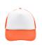 Unisex 5 Panel Polyester Mesh Cap White/neon-orange 7622