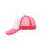 Unisex 5 Panel Polyester Mesh Cap White/neon-pink 7622