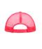 Unisex 5 Panel Polyester Mesh Cap White/neon-pink 7622