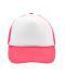 Unisex 5 Panel Polyester Mesh Cap White/neon-pink 7622