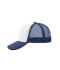 Unisex 5 Panel Polyester Mesh Cap White/navy 7622