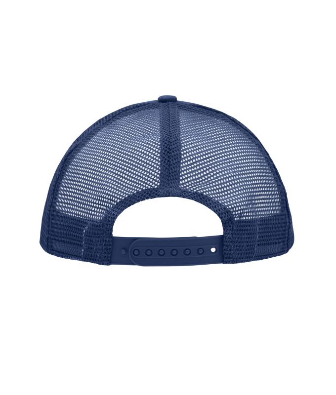 Unisex 5 Panel Polyester Mesh Cap White/navy 7622