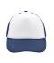 Unisex 5 Panel Polyester Mesh Cap White/navy 7622