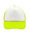 Unisex 5 Panel Polyester Mesh Cap White/neon-yellow 7622