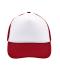 Unisex 5 Panel Polyester Mesh Cap White/red 7622