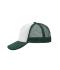 Unisex 5 Panel Polyester Mesh Cap White/dark-green 7622