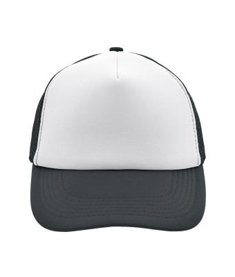 Unisex 5 Panel Polyester Mesh Cap White/graphite 7622