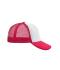 Unisex 5 Panel Polyester Mesh Cap White/magenta 7622