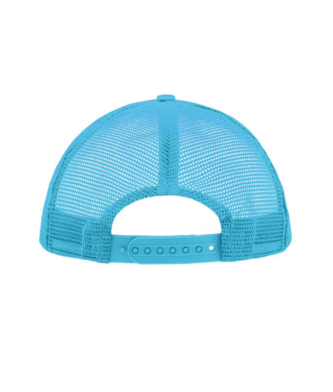 Unisex 5 Panel Polyester Mesh Cap White/pacific 7622
