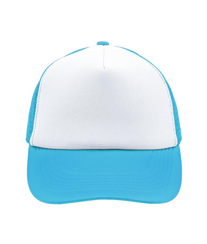 Unisex 5 Panel Polyester Mesh Cap White/pacific 7622