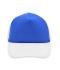 Unisex 5 Panel Polyester Mesh Cap Royal/white 7622