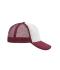 Unisex 5 Panel Polyester Mesh Cap White/burgundy 7622