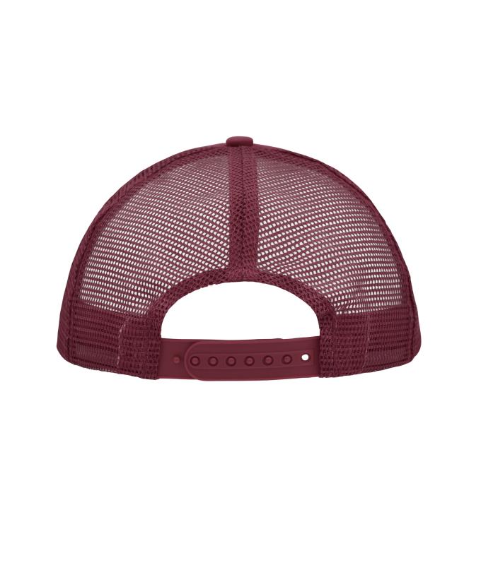 Unisex 5 Panel Polyester Mesh Cap White/burgundy 7622