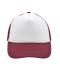 Unisex 5 Panel Polyester Mesh Cap White/burgundy 7622