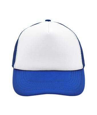 Unisex 5 Panel Polyester Mesh Cap White/royal 7622