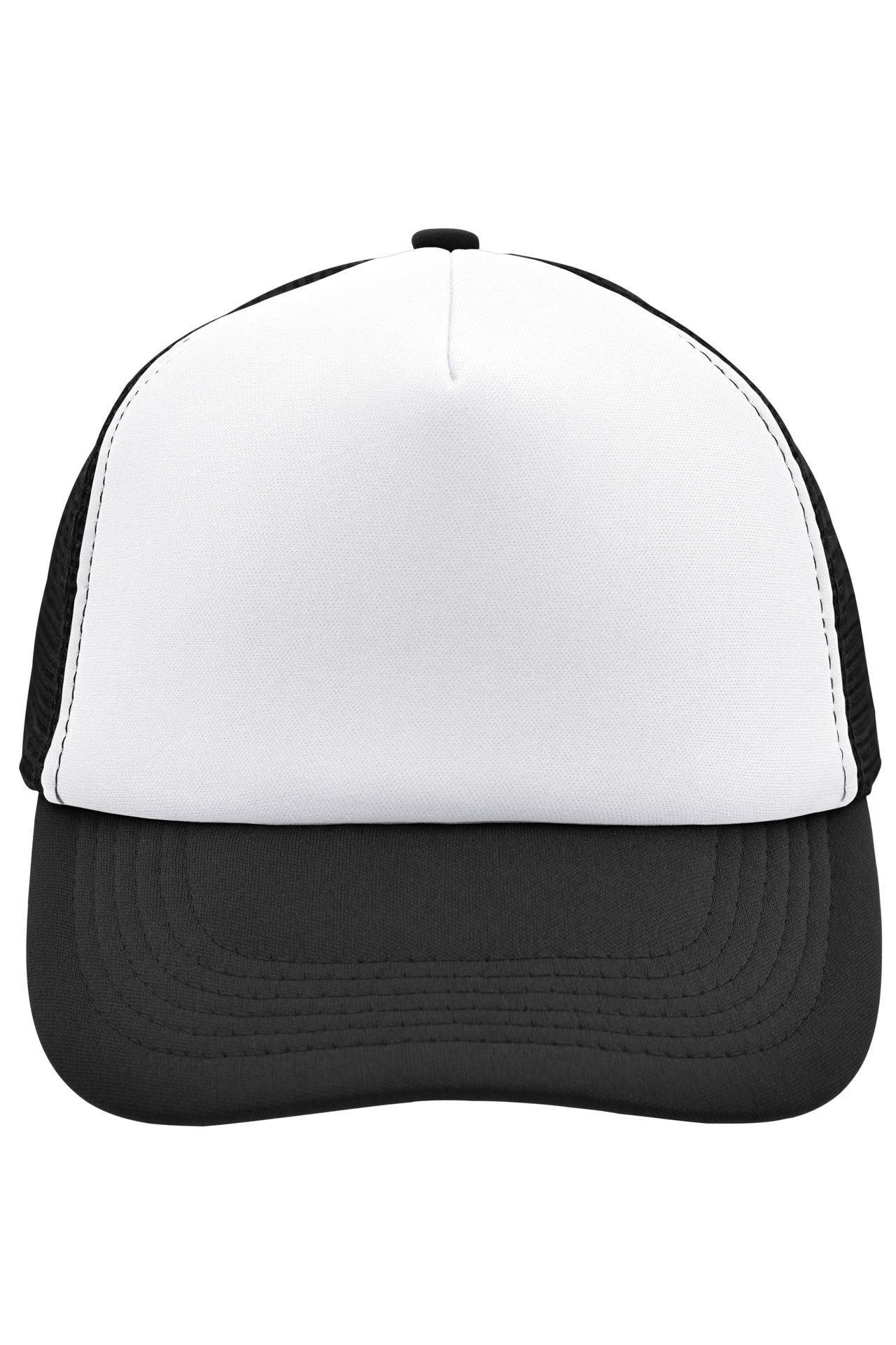 Unisex 5 Panel Polyester Mesh Cap White/black-Daiber
