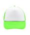 Unisex 5 Panel Polyester Mesh Cap White/neon-green 7622