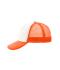 Unisex 5 Panel Polyester Mesh Cap White/neon-orange 7622