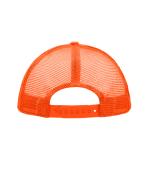 Unisex 5 Panel Polyester Mesh Cap White/neon-orange 7622