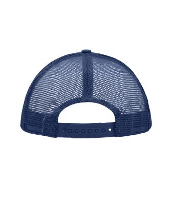 Unisex 5 Panel Polyester Mesh Cap White/navy 7622