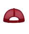 Unisex 5 Panel Polyester Mesh Cap White/red 7622