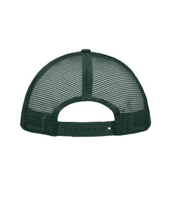 Unisex 5 Panel Polyester Mesh Cap White/dark-green 7622