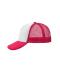 Unisex 5 Panel Polyester Mesh Cap White/magenta 7622